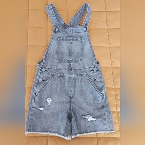 GAP Denim Distressed Gray Overalls Sz Kids Med